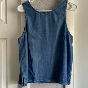 Heroes & Dreamers button down back sleeveless top. Blue. Size L. Never worn